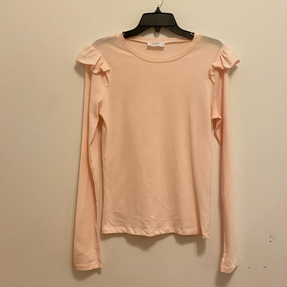 Frame Shirt with ruffles, Size S, Light Pink
